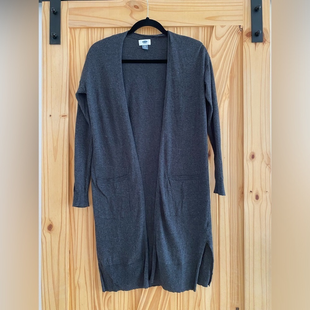 Long Dark Grey Cardigan - Picture 2 of 4